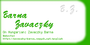 barna zavaczky business card